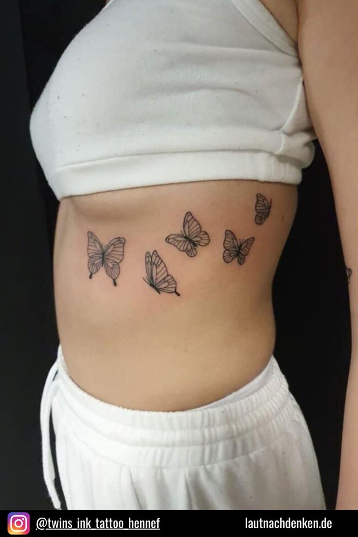 Butterfly Tattoos On Waist 7