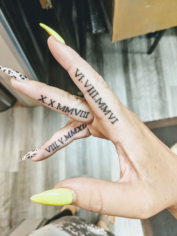 Date Finger Tattoos 2