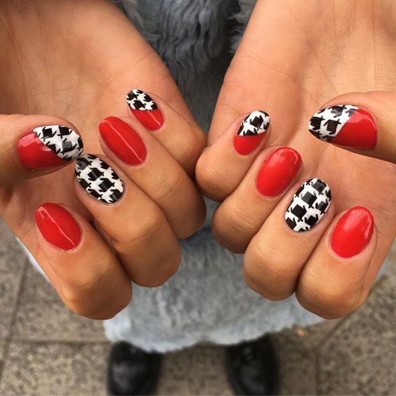 Fall Houndstooth Nails 6