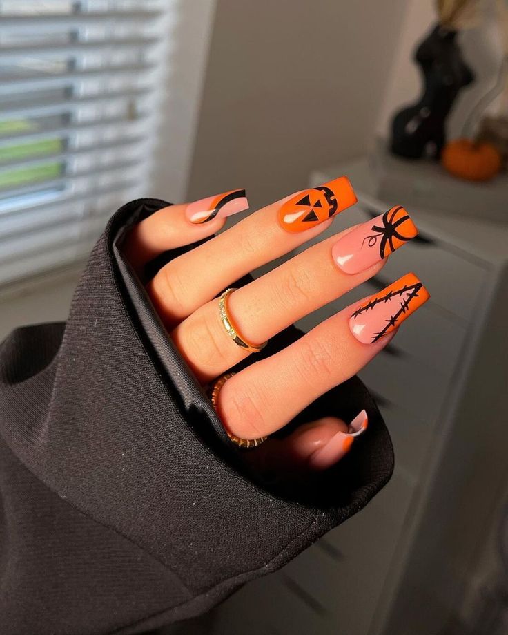 Halloween Lantern Nails 4