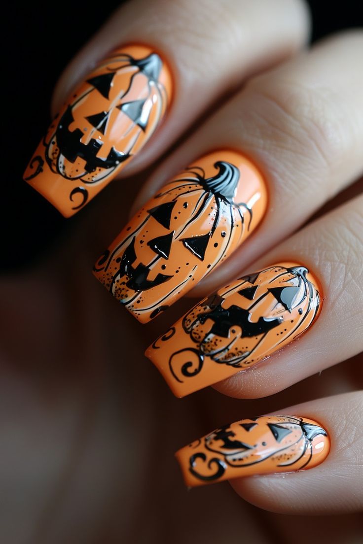 Halloween Lantern Nails 7