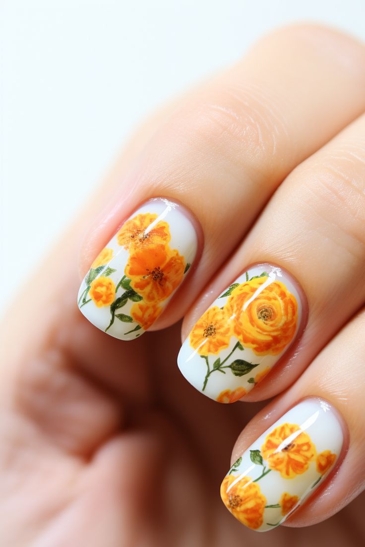 Marigold Theme Nails 3