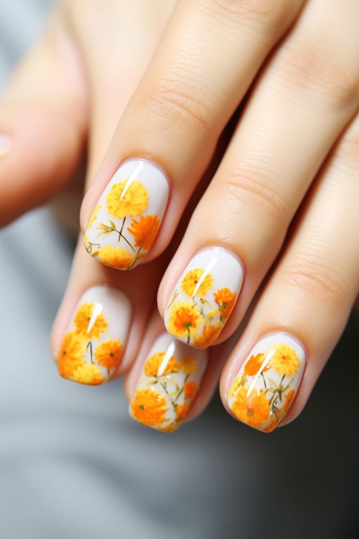 Marigold Theme Nails 4