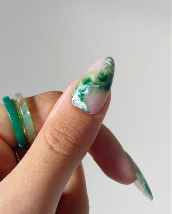 Sage Marble Nails 2