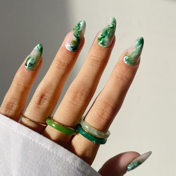 Sage Marble Nails 3