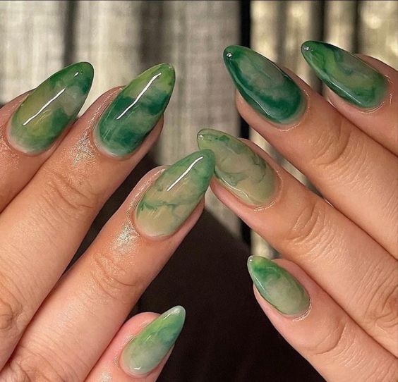 Sage Marble Nails 4