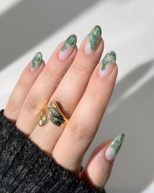 Sage Marble Nails 5