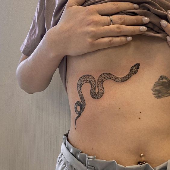 Snake Waist Tattoo Ideas 10