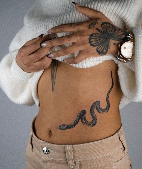 Snake Waist Tattoo Ideas 3