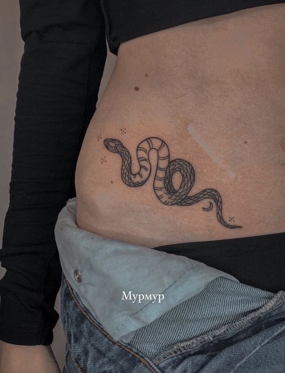 Snake Waist Tattoo Ideas 4