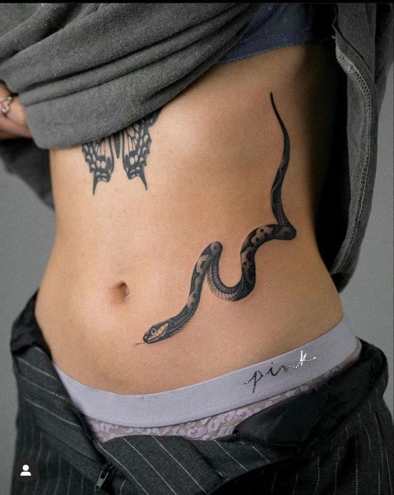 Snake Waist Tattoo Ideas 5