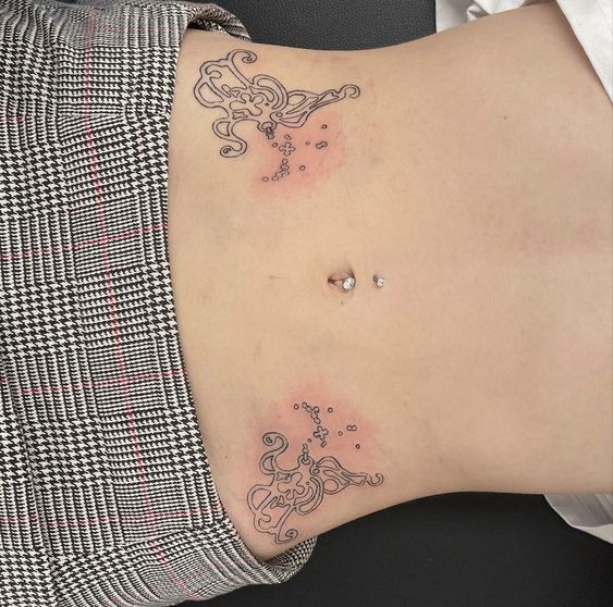 Symmetrical Waist Tattoos 4